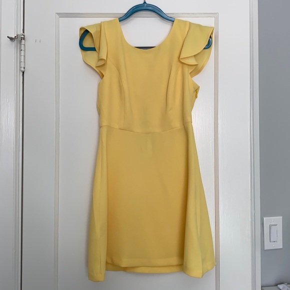 BCBG Dresses Bcbg Yellow Ruffled Dress Poshmark